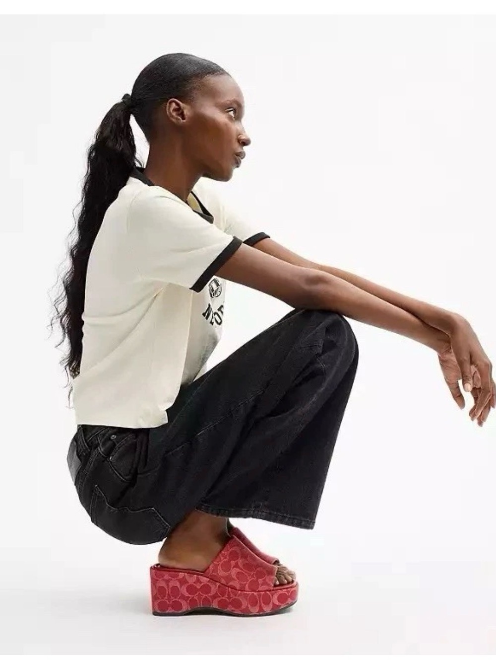NIB | COACH Phoebe Platform Sandal Signature Denim